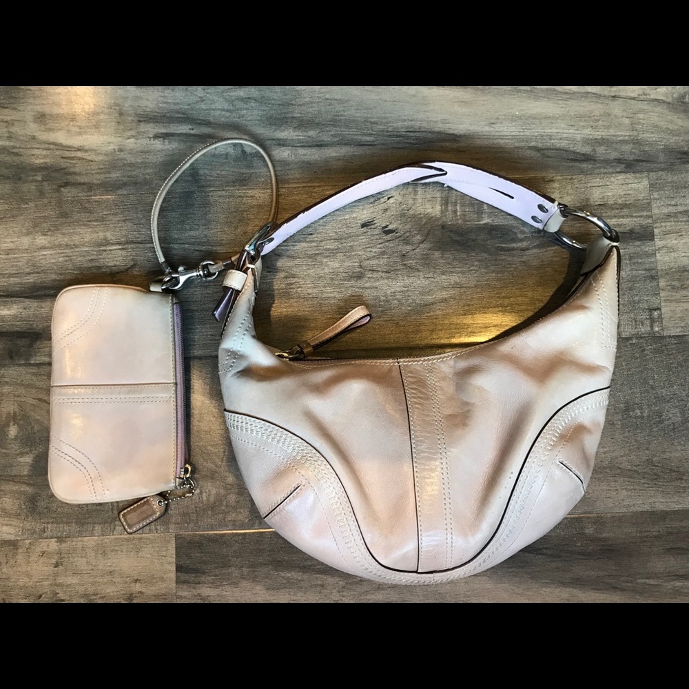 Pale purple coach hobo With matching wallet